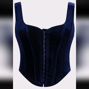 Killstar Midnight Blue Velvet Corset Top